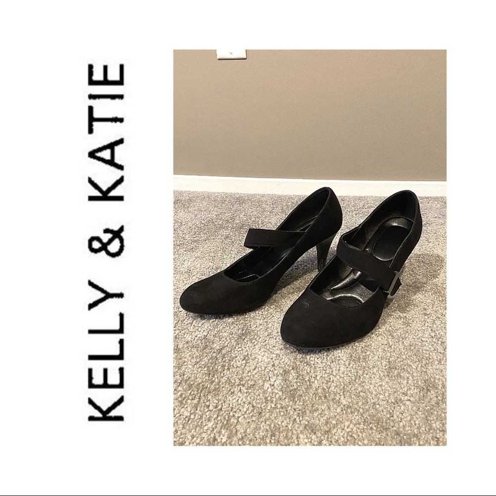 EUC Black Suede Bonita Heels